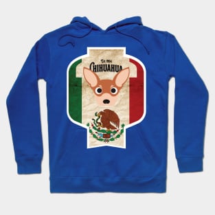 Chihuahua - Distressed Mexican Chihuahua Beer Label Design Hoodie